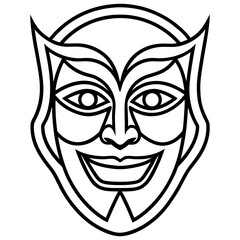 Mask line art vector