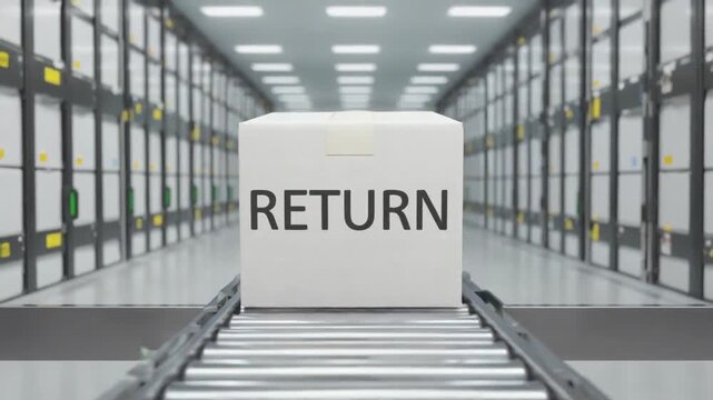 Return box in a warehouse.