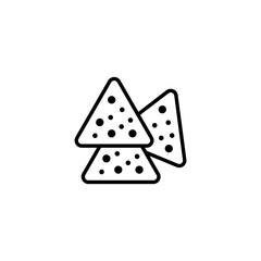 Tortilla chips or nachos tortillas line art vector icon for apps and websites vector illustration, eps10.