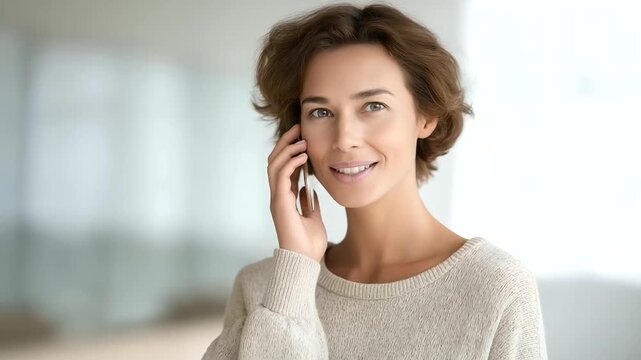 woman volunteer offering peer support call to patient soft tone bright room supportive mental health network three quarter wide angle cinematic color correction gentle backlight - Powered by Adobe