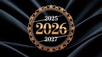 Entering a new era celebrating year 2026 with classic golden emblem