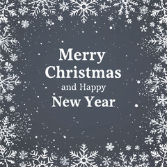 christmas greeting card with snowflakes