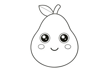 Cute pear with a smiling face