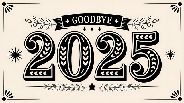 Goodbye 2025 decorative design welcoming the future year new year celebration