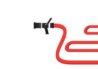 Fire Hose Nozzle Vector. Vector Illustration Isolated on White Background. 