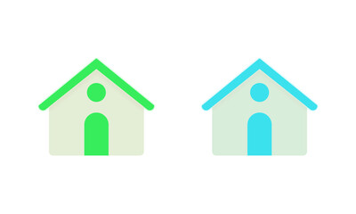 Modern Green Cyan Home Icon Transparent PNG - Flat Minimal Style for UI UX Digital Interface, Web Dashboard, App Design Projects