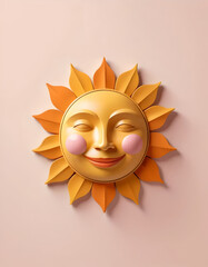 Smiling Sun Face Illustration - Cheerful & Bright Art