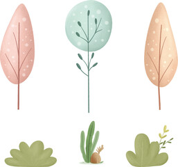 forest decorative pack grass and tree