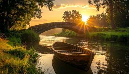 sunset over the river