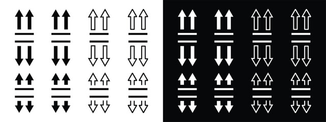 Up and Down Arrows Icon for Data Transfer and Exchange Vector Illustration.