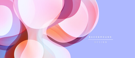 Fototapeta premium Abstract floral design. Soft pastel colors blend, creating layered shapes. Background features gentle gradients, modern aesthetic.