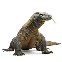Obraz premium Dragon komodo lizard giant reptile on white background