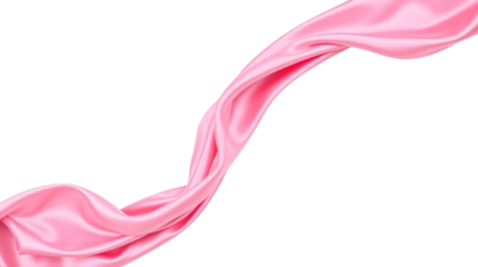 Pink silk cloth flying isolated on transparent background