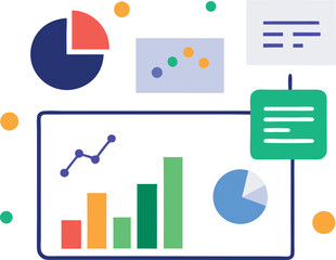 Fototapeta premium Data Analysis and Financial Reporting Infographic Elements finance