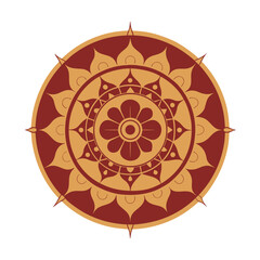 Tibetan Wheel Of Dharma Mandala Silhouette Pattern