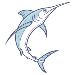 Illustration of a blue marlin, vector style