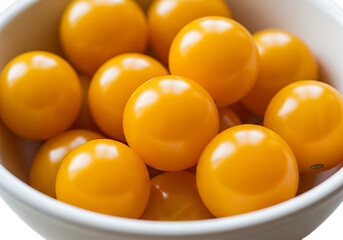 Vibrant yellow cherry tomatoes freshly harvested ready for delicious healthy meals and salads