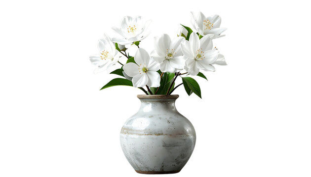 Fototapeta Decorative Vase with White Blossoms PNG