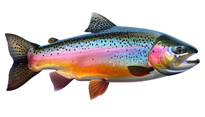 Fototapeta premium Fresh Rainbow Trout Isolated PNG