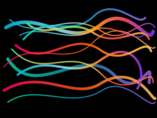 Vibrant Rainbow Waves Abstract on Black Background