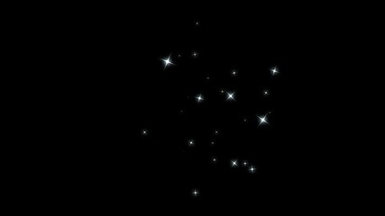 White magic particles sparkles and golden dust glowing explosion with glitter light sparks, bright magic effect of confetti, bokeh light lights effect on black screen background. 4k video - Powered by Adobe