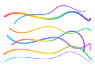 Abstract Gradient Wavy Lines in Spectrum Colors on White Background