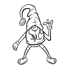 gnome drawing with black lines on a white background