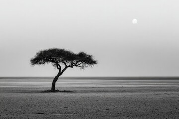 Solitary Tree In A Vast African Plains