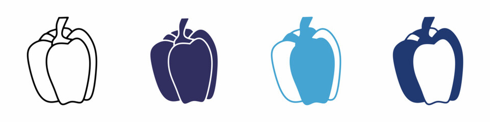 A collection of paprika icons in. Stock vector.