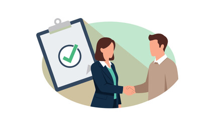 Professional business partners finalize a successful agreement with a firm handshake, symbolizing trust, collaboration, and mutual achievement.