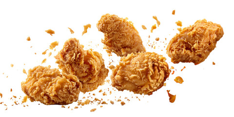 Flying Feast: Crispy Fried Chicken on Black