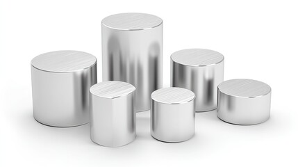 Metallic Cylindrical Display Stands In Various Sizes