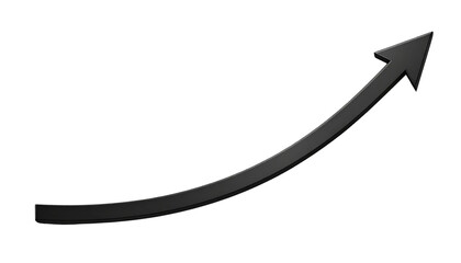 Upward Curved Black Arrow PNG