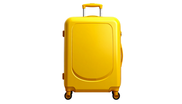 Yellow Travel Suitcase Isolated PNG