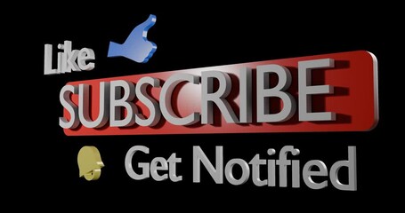 3d subscribe text animation - Powered by Adobe
