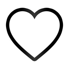 Bold black heart outline PNG with transparent background for romantic designs, posters, Valentine’s art, and digital creative projects