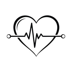 Heartbeat pulse line on a heart icon representing health and life