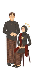 Indonesian bride wearing jawa traditional bride