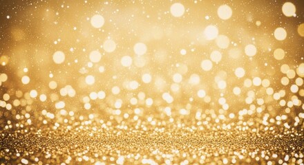 Sparkling golden glitter bokeh background with soft light