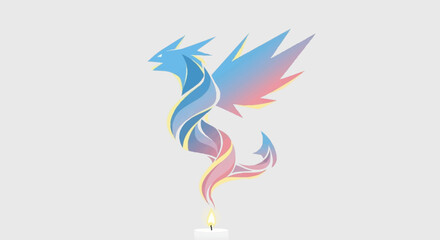 Vibrant Gradient Dragon Logo Design.