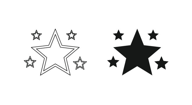 Illustrative graphic featuring a prominent star icon surrounded by a constellation of smaller stars, symbolizing excellence, achievement, and premium quality recognition