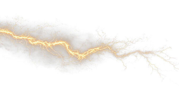 Glowing electric strike flash power thunder effect PNG