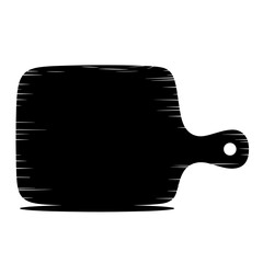 Wooden cutting board silhouette in black and white design  