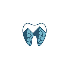 combination of tooth and mountain logo, for dental health clinic