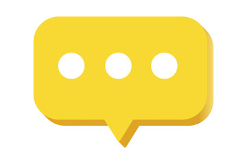 Fototapeta premium 3D Speech bubble signs. Chat bubble in yellow. 3d minimalist posters. Speech bubble, message box icon set. Vector illustration.