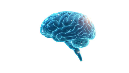 AI digital brain glowing with futuristic data network showing artificial intelligence and innovation concept background
