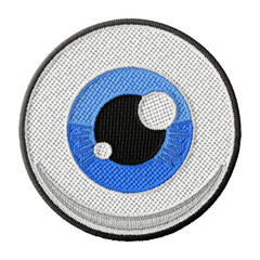 Eyeball embroidery patch illustration isolated on transparent background