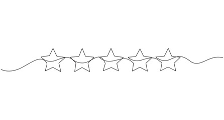 stars illustration in continuous line arts style vector,1