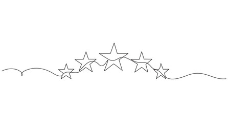 stars illustration in continuous line arts style vector,1