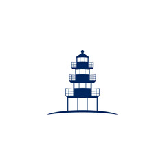 Navy Blue Lighthouse Logo Design
